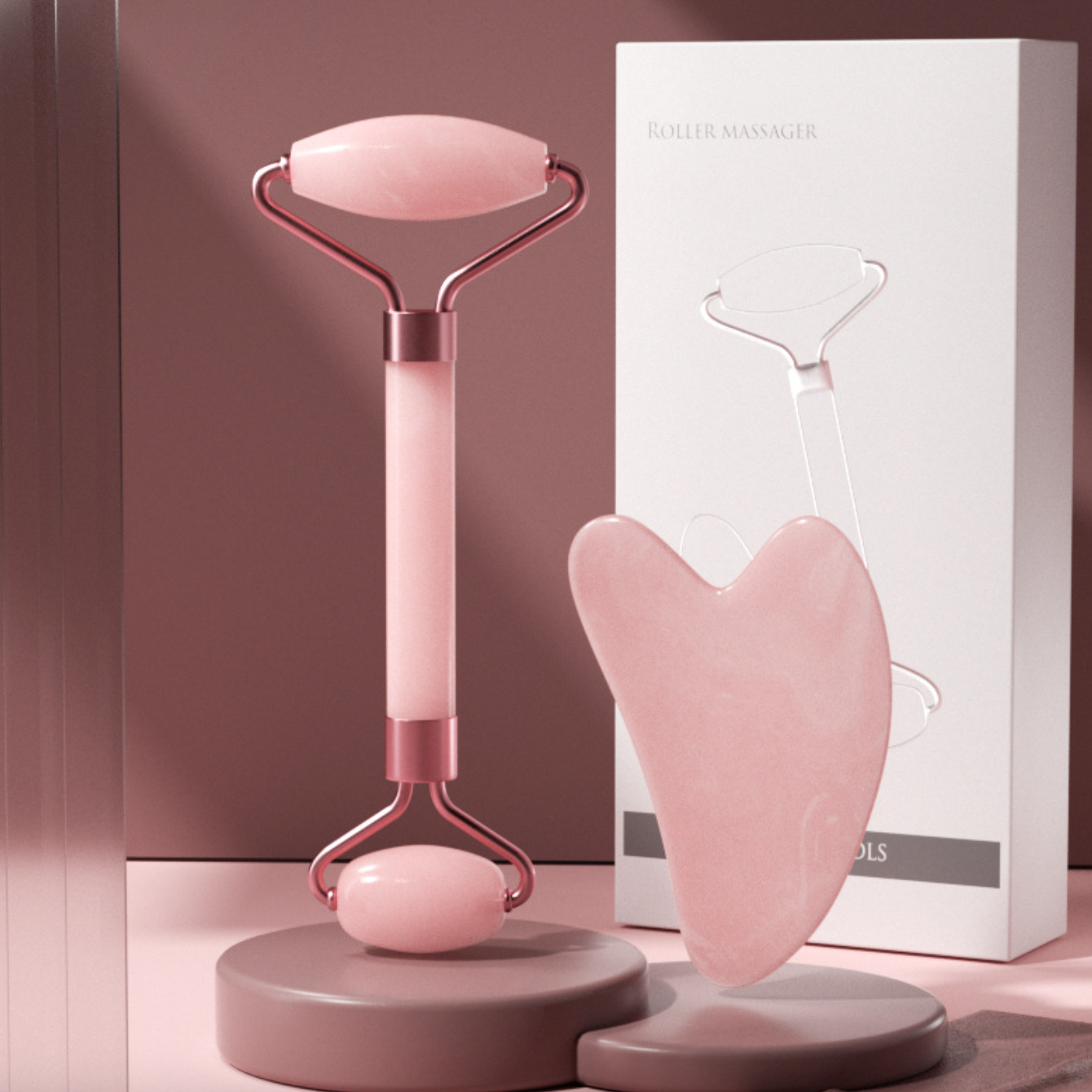 Ensemble de Rouleau de Massage et de Grattage Facial