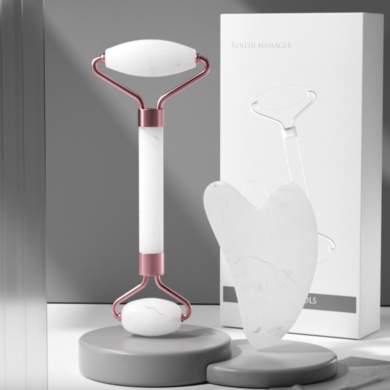 Ensemble de Rouleau de Massage et de Grattage Facial