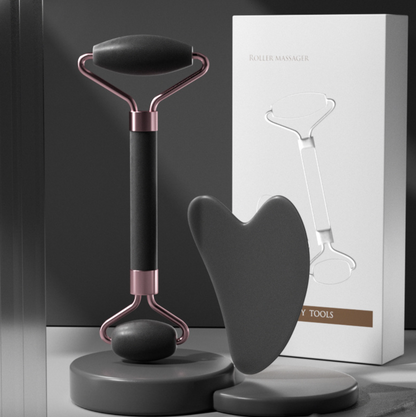 Ensemble de Rouleau de Massage et de Grattage Facial